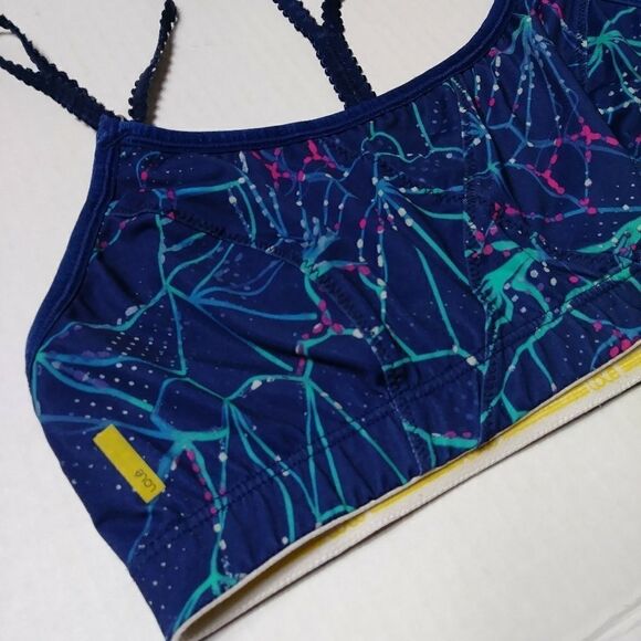 Lolë Blue Patterned Strappy Racerback Sportsbra - Picture 2 of 4
